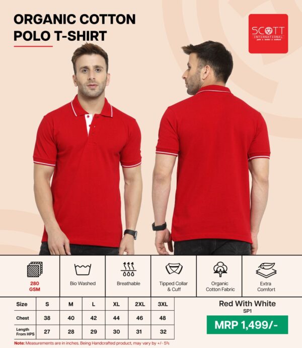 Oraganic Cotton Polo Tshirt -Scott - Image 3