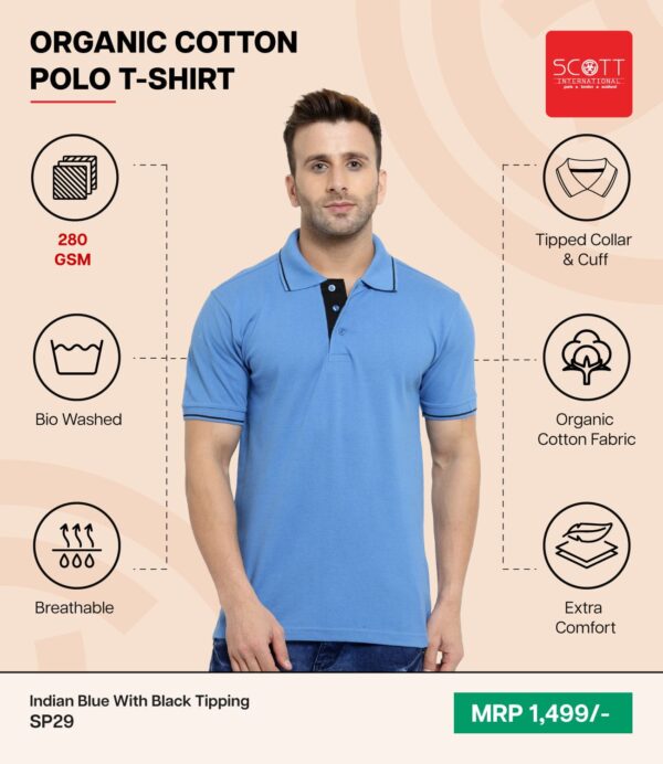 Oraganic Cotton Polo Tshirt -Scott - Image 2