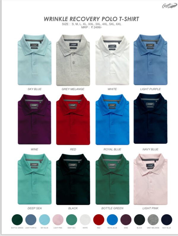 Wrinkle Recovery Polo Tshirt -Crocodile - Image 7