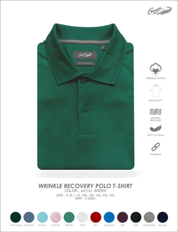 Wrinkle Recovery Polo Tshirt -Crocodile