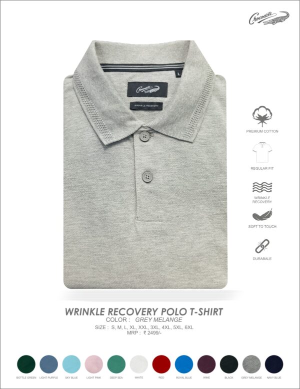 Wrinkle Recovery Polo Tshirt -Crocodile - Image 5