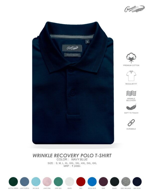 Wrinkle Recovery Polo Tshirt -Crocodile - Image 6