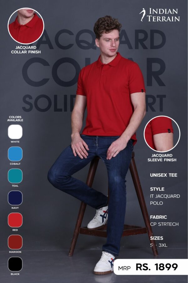 IT Jacquard Polo Tshirt -INDIAN TERRAIN