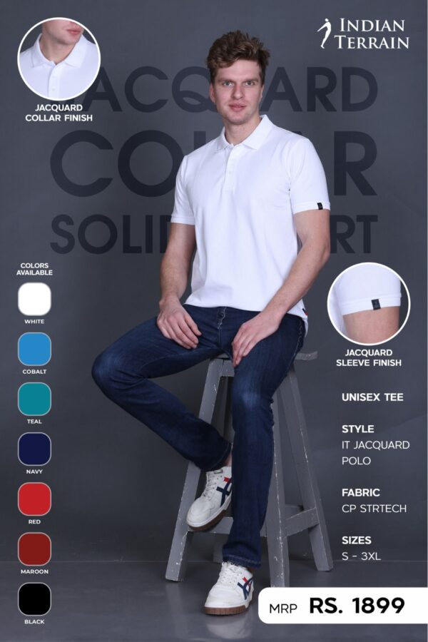 IT Jacquard Polo Tshirt -INDIAN TERRAIN - Image 5