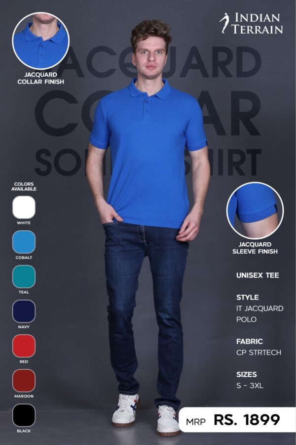 IT Jacquard Polo Tshirt -INDIAN TERRAIN - Image 4