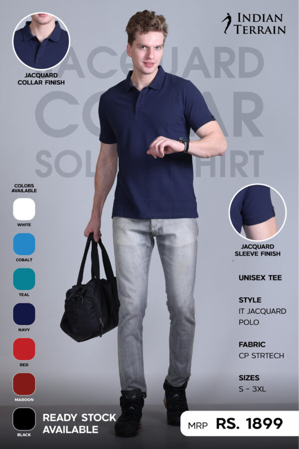 IT Jacquard Polo Tshirt -INDIAN TERRAIN - Image 2