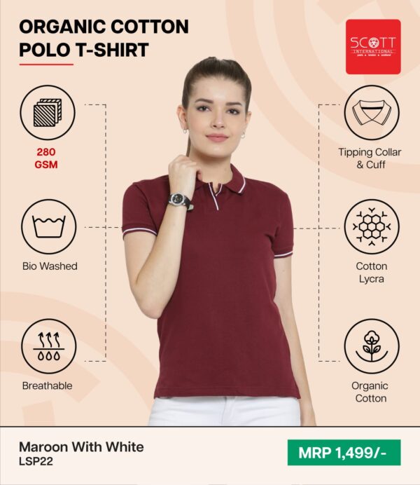 Women’s Oraganic Cotton Polo T-shirt -Scott